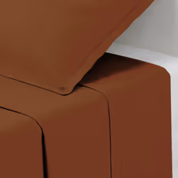 Lenzuolo piatto "carina" in cotone 240x290cm rosa terracotta - Atmosphera createur d'interieur. Colore : Marron. Materiale pr ...