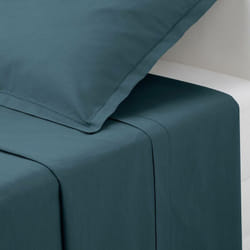 Atmosphera - Lenzuolo piatto carina in cotone 240x290cm blu tempesta créateur d'intérieur