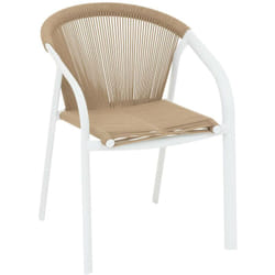 Hesperide - Poltrona da giardino impilabile riu miele e bianco in alluminio epossidico - Hespéride