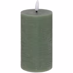 Candela rotonda a led "molia" h15cm verde scuro - Atmosphera createur d'interieur. Colore : Vert. Materiale principale : Poly ...