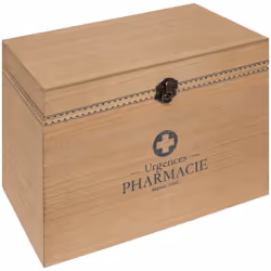 Little cottage scatola dei medicinali in legno 28x20cm - Atmosphera createur d'interieur. Colore : Beige. Materiale principal ...
