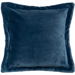 Cuscino di flanella coccoloso blu egeo 53x53cm - Atmosphera createur d'interieur. Colore : Bleu. Materiale principale : Polye ...