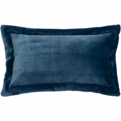 Cuscino in flanella blu egeo 38x58cm - Atmosphera createur d'interieur. Colore : Bleu. Materiale principale : Polyester. Lung ...