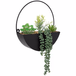 Pianta artificiale pensile imy pot metallo nero h41cm - Atmosphera createur d'interieur. Colore : Noir. Materiale principale ...