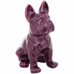 Statuetta bulldog in ceramica viola h12cm - Atmosphera createur d'interieur. Colore : Violet. Materiale principale : Dolomite ...