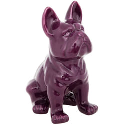 Atmosphera - Statuetta bulldog in ceramica viola h12cm créateur d'intérieur