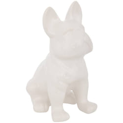 Atmosphera - Statuetta in ceramica bianca bulldog h12cm créateur d'intérieur