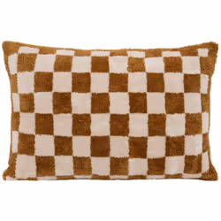 Cuscino a scacchiera itha giallo ocra 38x58cm - Atmosphera createur d'interieur. Colore : Ocre. Materiale principale : Polyes ...