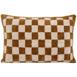 Cuscino a scacchiera itha giallo ocra 38x58cm - Atmosphera créateur d'intérieur