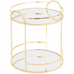 Vassoio a specchio feel doré a 2 livelli h24cm - Atmosphera createur d'interieur. Colore : Doré. Materiale principale : Verre ...