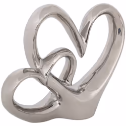 Safina decorazione da tavolo a doppio cuore in resina argentata h165cm - Atmosphera createur d'interieur. Colore : Argent. Ma ...