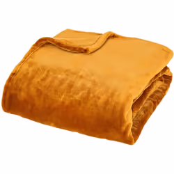 Lancio in flanella giallo senape 130x180cm - Atmosphera createur d'interieur. Colore : Marron. Materiale principale : Polyest ...