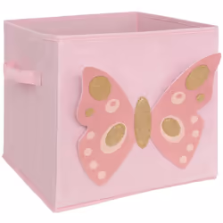 Scatola portaoggetti per bambini "joey" rosa farfalla 29x29cm - Atmosphera createur d'interieur. Colore : Rose. Materiale pri ...