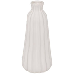 Atmosphera - Vaso striato fernan in ceramica bianca h30cm créateur d'intérieur