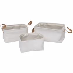 3 cestini "loe" in tessuto bouclette - Atmosphera createur d'interieur. Colore : Blanc. Materiale principale : Polyester. Lun ...