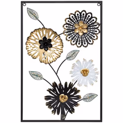 Decorazione murale "florine" 40x60cm - Atmosphera createur d'interieur. Colore : Noir. Materiale principale : Fonte. Lunghezz ...
