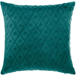 Les Tendances - Cuscino a rombi in flanella blu anatra 40x40cm - Atmosphera créateur d'intérieur