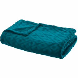 Lancio 3d "losan" anatra in flanella blu 180x230cm - Atmosphera createur d'interieur. Colore : Bleu canard. Materiale princip ...