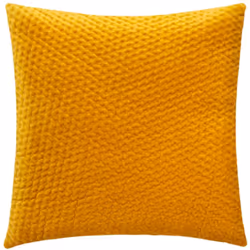 Cuscino in velluto giallo senape "dolce" 40x40cm - Atmosphera createur d'interieur. Colore : Ocre. Materiale principale : Pol ...