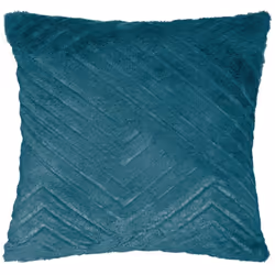 Cuscino effetto pelliccia blu anatra "nils" 45x45cm - Atmosphera createur d'interieur. Colore : Bleu canard. Materiale princi ...