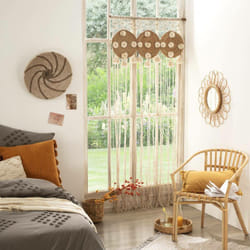 Atmosphera - Tenda macramè e juta beige 90x200cm créateur d'intérieur