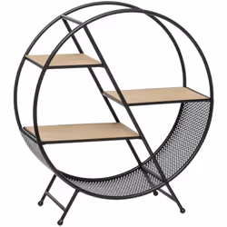 Mensola rotonda "timeo" nera d50cm - Atmosphera createur d'interieur. Colore : Noir. Materiale principale : Fer. Lunghezza : ...