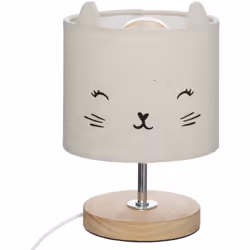 Lampada per bambini gatto grigio h21cm - Atmosphera createur d'interieur. Colore : Beige. Materiale principale : Pvc. Lunghez ...