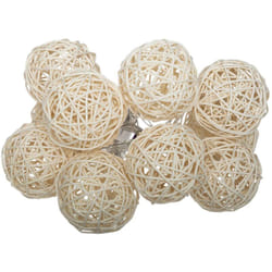 Atmosphera - Stringa led rattan 10 sfere bianco avorio l162cm créateur d'intérieur