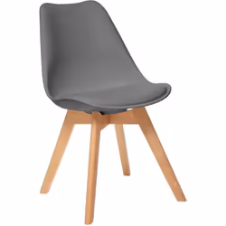 Sedia "baya" gambe in faggio grigio ardesia - Atmosphera createur d'interieur. Colore : Gris. Materiale principale : Hêtre. L ...
