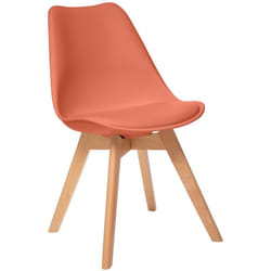 Sedia baya terracotta rosa gambe in faggio - Atmosphera créateur d'intérieur