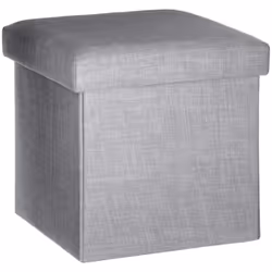 Pouf pieghevole "tomaz" grigio topo - Atmosphera createur d'interieur. Colore : Gris clair. Materiale principale : Panneau de ...