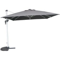 Hesperide - Ombrellone quadrato offset in alluminio ardesia Equador con led 3x3m - Hespéride