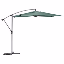 Ombrellone rotondo offset "manoa" verde oliva e grigio quarzo 3m in alluminio trattato con resina epossidica - Hespéride. Col ...