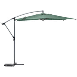 Hesperide - Ombrellone rotondo offset manoa verde oliva e grigio quarzo 3m in alluminio trattato con resina epossidica - Hespéride