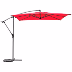 Parasole quadrato "manoa" melograno d2,5x2,5m in acciaio offset - Hespéride. Colore : Rouge. Materiale principale : Aluminium ...