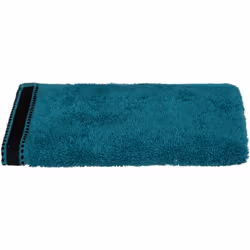 Asciugamano ospite "joia" in cotone blu anatra 30x50cm - Atmosphera createur d'interieur. Colore : Bleu canard. Materiale pri ...