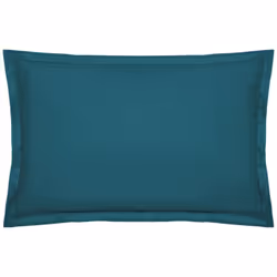 Fodera per cuscino "carina" in cotone blu anatra 50x70cm - Atmosphera createur d'interieur. Colore : Bleu canard. Materiale p ...