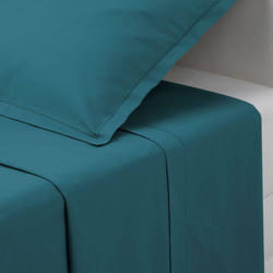 Lenzuolo piatto carina in cotone 180x290cm blu anatra - Atmosphera créateur d'intérieur
