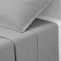 Atmosphera - Lenzuolo piatto carina in cotone grigio 240x290cm créateur d'intérieur
