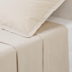Atmosphera - Lenzuolo piatto carina in cotone beige 240x290cm créateur d'intérieur