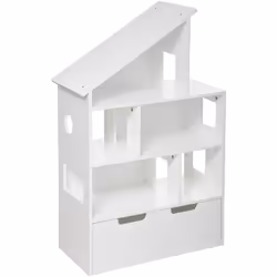 Libreria "maison" con cassettoni bianchi h104cm - Atmosphera createur d'interieur. Colore : Blanc. Materiale principale : Pol ...