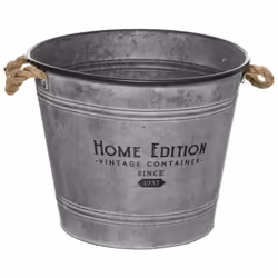 Vaso in metallo grigio 37,5 cm - Atmosphera createur d'interieur. Colore : Gris. Materiale principale : Zinc. Lunghezza : 38. ...