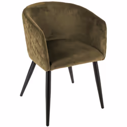 Poltrona "marlo" in velluto verde cachi - Atmosphera createur d'interieur. Colore : Vert kaki. Materiale principale : Acier. ...