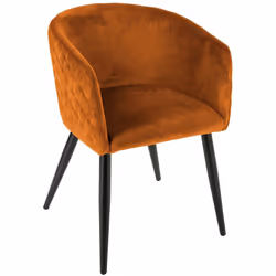 Poltrona "marlo" in velluto ambrato - Atmosphera createur d'interieur. Colore : Ambre. Materiale principale : Acier. Lunghezz ...