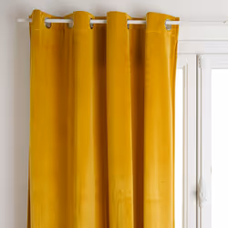 Tenda oscurante in velluto giallo senape 140x260cm - Atmosphera createur d'interieur. Colore : Ocre. Materiale principale : P ...