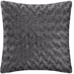 Cuscino in pelliccia riccia grigio ardesia 45x45cm - Atmosphera createur d'interieur. Colore : Gris ardoise. Materiale princi ...