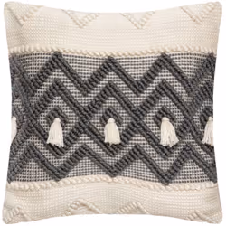 Cuscino "r.o.w." bianco avorio 45x45cm - Atmosphera createur d'interieur. Colore : Gris ardoise. Materiale principale : Polye ...