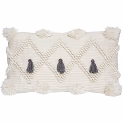 Cuscino "r.o.w." avorio 30x50cm - Atmosphera createur d'interieur. Colore : Gris. Materiale principale : Polyester. Lunghezza ...