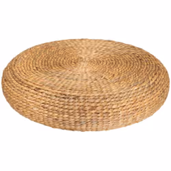 Pouf in giacinto d acqua intrecciato "wond - Atmosphera createur d'interieur. Colore : Beige. Materiale principale : Polystyr ...