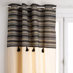 Tenda jacquard "delhi" bianca e nera 140x260cm - Atmosphera createur d'interieur. Colore : Multicolore. Materiale principale  ...
